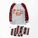 2023 Christmas Matching Family Pajamas Exclusive Design Cartoon Elephant Merry Christmas White Top Reindeer Pajamas Set