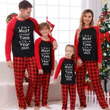 2023 Christmas Matching Family Pajamas Exclusive Design It Is Most Wonderful Time  Black Plaids Pajamas Set