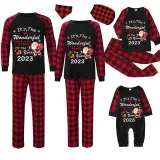 2023 Christmas Matching Family Pajamas Exclusive Design It is The Wonderful Time Black Pajamas Set