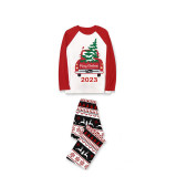 2023 Christmas Matching Family Pajamas Red Plaid Truck with Christmas Tree Reindeer Pants Pajamas Set With Baby Pajamas