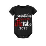 2023 Christmas Matching Family Pajamas Christmas With My Tribe Balck Pajamas Set