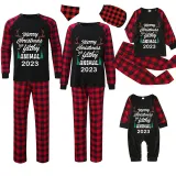 2023 Christmas Matching Family Pajamas Exclusive Design Antler Merry Christmas Black Pajamas Set