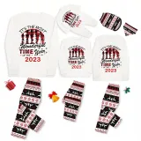 2023 Christmas Matching Family Pajamas Exclusive Design Wonderful Time Reindeer Pants Pajamas Set