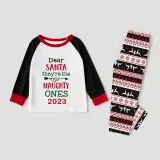 2023 Christmas Matching Family Pajamas They Are the Naughty Ones Reindeer Pants Pajamas Set With Baby Pajamas