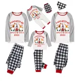 2023 Christmas Family Matching Pajamas Hanging With My Gnomies Black White Plaids Pajamas Set