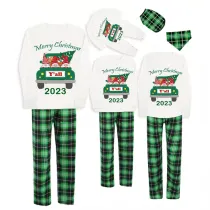 2023 Christmas Matching Family Pajamas Exclusive Design Gnomies Your Are All Merry Christmas Green Plaids Pajamas Set