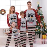 2023 Christmas Matching Family Pajamas Chillin With My Snowmies Sunglass Snowman White Top Reindeer Pants Pajamas Set