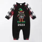 2023 Christmas Matching Family Pajamas Exclusive Design Naughty List Elf Gray Black Reindeer Pajamas Set