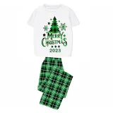 2023 Christmas Matching Family Pajamas Christmas Tree Green Plaids Pajamas Set With Baby Bodysuit