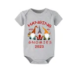 2023 Christmas Family Matching Pajamas Hanging With My Gnomies gray Short Pajamas Set