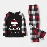 2023 Christmas Matching Family Pajamas Red Plaid Xmas Hat You Serious Clark Letters Black Reindeer Set With Baby Pajamas