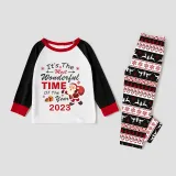2023 Christmas Matching Family Pajamas Exclusive Design It is The Wonderful Time Reindeer Pants Pajamas Set