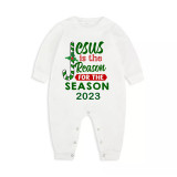 2023 Christmas Matching Family Pajamas Jesus Is The Reason For The Season Green Plaids Pajamas Set