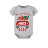 2023 Christmas Matching Family Pajamas Exclusive Design Gnomies Your Are All Merry Christmas Gray Short Plaids Pajamas Set