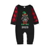 2023 Christmas Matching Family Pajamas Exclusive Design Naughty List Elf Gray Black Reindeer Pajamas Set