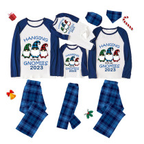 2023 Christmas Matching Family Pajamas Hanging With My Gnomies Blue Plaids Pajamas Set