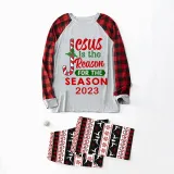 2023 Christmas Matching Family Pajamas Jesus Is The Reason For The Season Reindeer Pants Pajamas Set