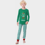 2023 Christmas Matching Family Pajamas Exclusive Design Naughty List Elf Green Stripes Pajamas Set