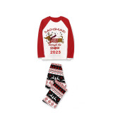 2023 Christmas Matching Family Pajamas Dachshund Through The Snow Red Tops Reindeer Pants Pajamas Set