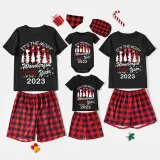 2023 Christmas Matching Family Pajamas Exclusive Design Wonderful Time Black Pajamas Set