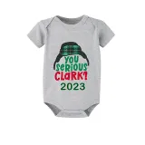 2023 Christmas Matching Family Pajamas You Serious Clark Short Sleeve Green Short  Plaid Pnats Pajamas Set