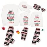 2023 Christmas Matching Family Pajamas They Are the Naughty Ones White Top Reindeer Pants Pajamas Set With Baby Pajamas