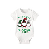 2023 Christmas Matching Family Pajamas Hanging With My Gnomies Short Green Plaids Pajamas Set