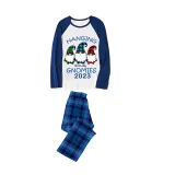 2023 Christmas Matching Family Pajamas Hanging With My Gnomies Blue Plaids Pajamas Set