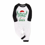 2023 Christmas Matching Family Pajamas Exclusive Design Merry Christmas Hat and Pendant Green Plaids Pajamas Set
