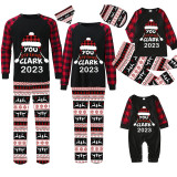 2023 Christmas Matching Family Pajamas Red Plaid Xmas Hat You Serious Clark Letters Black Reindeer Set With Baby Pajamas