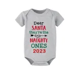2023 Christmas Matching Family Pajamas They Are the Naughty Ones Gray Pajamas Set With Baby Pajamas