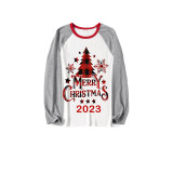 2023 Christmas Matching Family Pajamas Christmas Tree Red Top Reindeer Pants Pajamas Set With Baby Bodysuit
