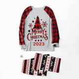 2023 Christmas Matching Family Pajamas Christmas Tree White Top Reindeer Pants Pajamas Set With Baby Bodysuit