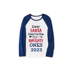 2023 Christmas Matching Family Pajamas They Are the Naughty Ones Black Blue Pajamas Set With Baby Pajamas