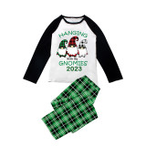 2023 Christmas Matching Family Pajamas Hanging With My Gnomies Green Plaids Pajamas Set