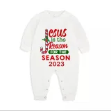 2023 Christmas Matching Family Pajamas Jesus Is The Reason For The Season Reindeer Pants Pajamas Set