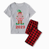 2023 Christmas Matching Family Pajamas Exclusive Design Naughty List Elf Gray Pajamas Set