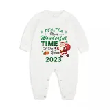 2023 Christmas Matching Family Pajamas Exclusive Design It is The Wonderful Time Green Plaids Pajamas Set