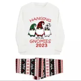 2023 Christmas Matching Family Pajamas Hanging With My Gnomies White Pajamas Set