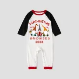 2023 Christmas Family Matching Pajamas Hanging With My Gnomies White Top Reindeer Pants Pajamas Set