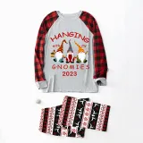 2023 Christmas Family Matching Pajamas Hanging With My Gnomies White Top Reindeer Pants Pajamas Set