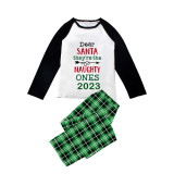 2023 Christmas Matching Family Pajamas They Are the Naughty Ones Black Green Pajamas Set With Baby Pajamas