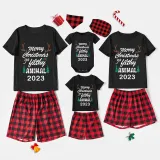 2023 Christmas Matching Family Pajamas Exclusive Design Antler Merry Christmas Black Pajamas Set