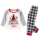 2023 Christmas Matching Family Pajamas Christmas Tree Black White Plaids Pajamas Set With Baby Bodysuit