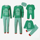 2023 Christmas Matching Family Pajamas They Are the Naughty Ones Green Strips Pajamas Set With Baby Pajamas