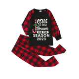 2023 Christmas Matching Family Pajamas Jesus Is The Reason For The Season Black Pajamas Set
