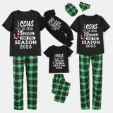 2023 Christmas Matching Family Pajamas Christmas With My Tribe Short Balck Pajamas Set