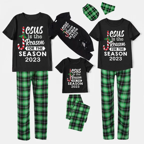 2023 Christmas Matching Family Pajamas Christmas With My Tribe Short Balck Pajamas Set