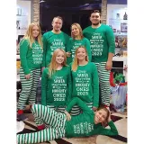 2023 Christmas Matching Family Pajamas They Are the Naughty Ones Green Strips Pajamas Set With Baby Pajamas