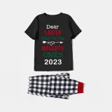 2023 Christmas Matching Family Pajamas They Are the Naughty Ones Black Pajamas Set With Baby Pajamas